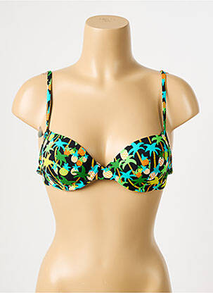 Haut de maillot de bain stretch haut soutien-gorge moulé vert VARIANCE femme