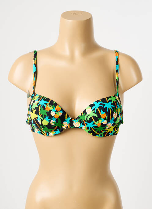 Haut de maillot de bain stretch haut soutien-gorge moulé vert VARIANCE femme