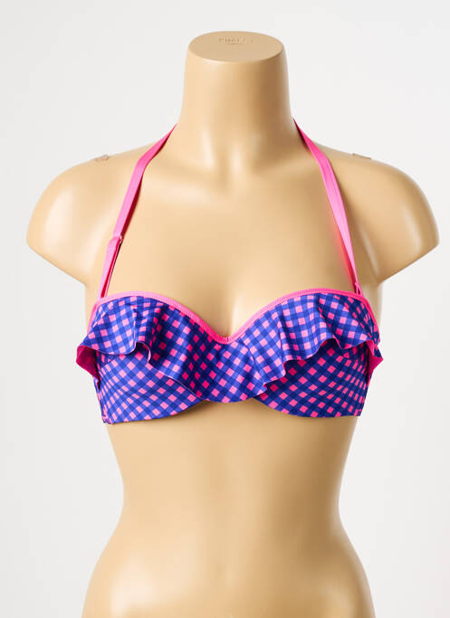 Haut de maillot de bain stretch haut soutien-gorge push-up violet ANTIGEL femme