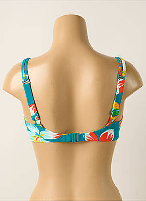 Haut de maillot de bain stretch haut soutien-gorge emboitant bleu BELCOR femme