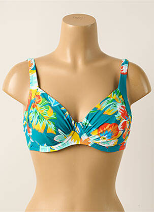 Haut de maillot de bain stretch haut soutien-gorge emboitant bleu BELCOR femme