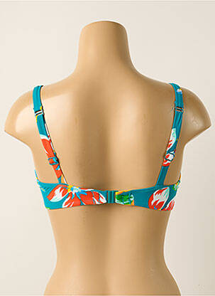 Haut de maillot de bain stretch haut soutien-gorge emboitant bleu BELCOR femme