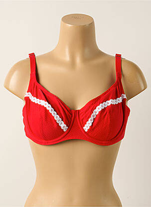 Haut de maillot de bain stretch haut soutien-gorge emboitant rouge ANTIGEL femme