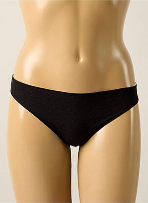 Tanga effet matière satinée noir PASSIONATA femme