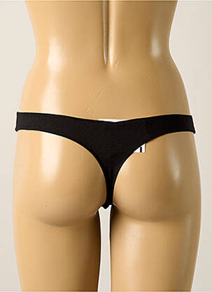Tanga effet matière satinée noir PASSIONATA femme