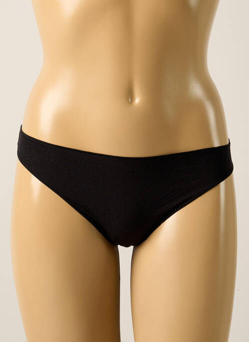 Tanga effet matière satinée noir PASSIONATA femme