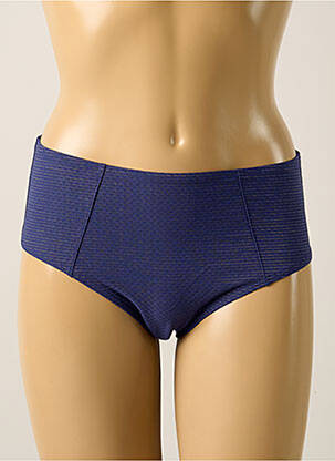 Bas de maillot de bain effet matière satinée culotte bleu SIMONE PERELE femme