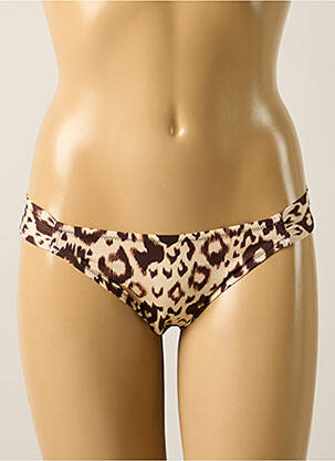Bas de maillot de bain effet matière satinée culotte beige ANTIGEL femme