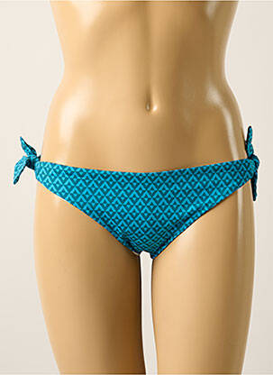 Bas de maillot de bain effet matière satinée bikini bleu SIMONE PERELE femme