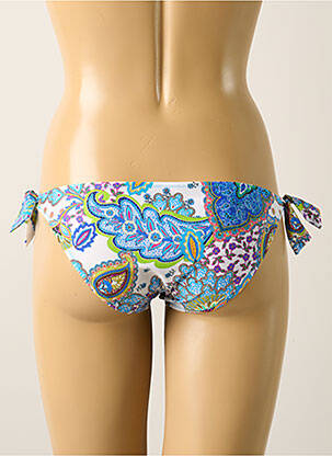 Bas de maillot de bain effet matière satinée bikini bleu ANTIGEL femme
