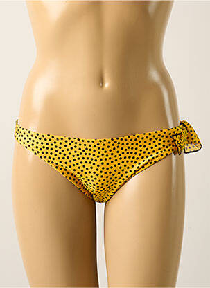 Bas de maillot de bain effet matière satinée culotte jaune ANTIGEL femme