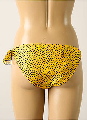 Bas de maillot de bain effet matière satinée culotte jaune ANTIGEL femme
