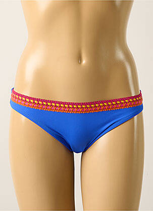 Bas de maillot de bain effet matière satinée culotte bleu ANTIGEL femme