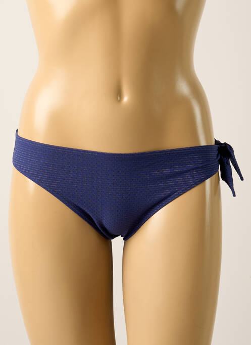 Bas de maillot de bain effet matière satinée culotte bleu SIMONE PERELE femme