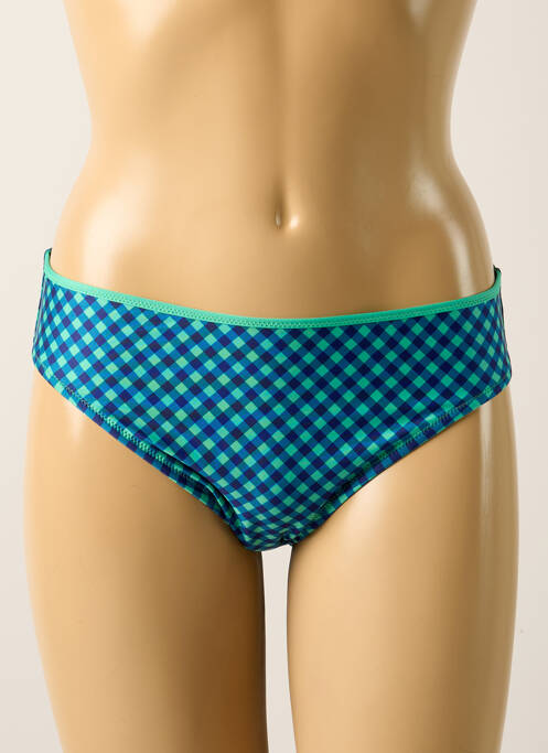 Bas de maillot de bain effet matière satinée culotte vert ANTIGEL femme