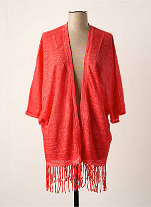 Veste kimono légère et transparente rouge O'N, femme