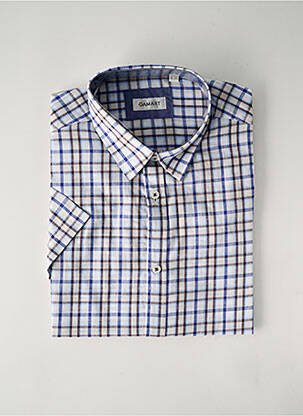 Chemise manches courtes imprimé carreaux bleu DAMART homme