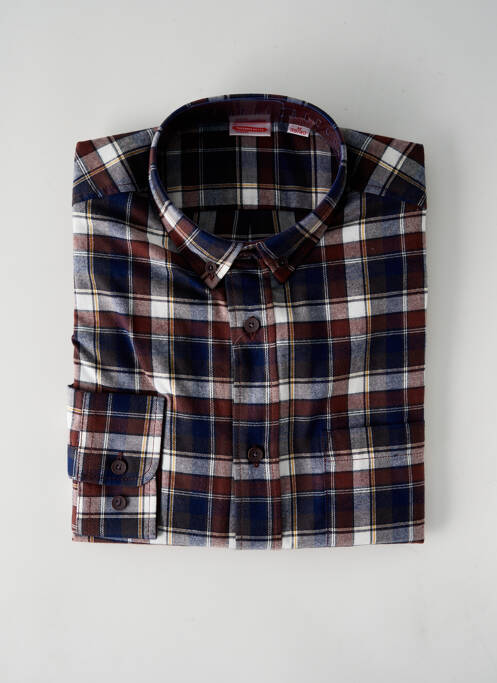 Chemise manches longues marron DAMART pour homme