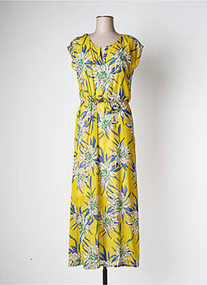 Robe longue manches courtes manches courtes jaune LE PETIT BAIGNEUR femme