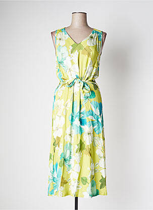 Robe mi-longue imprimé fleurs sans manche vert LE PETIT BAIGNEUR femme