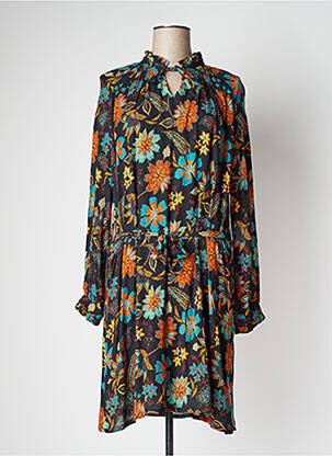 Robe mi-longue coupe fluide manches longues noir LE PETIT BAIGNEUR femme