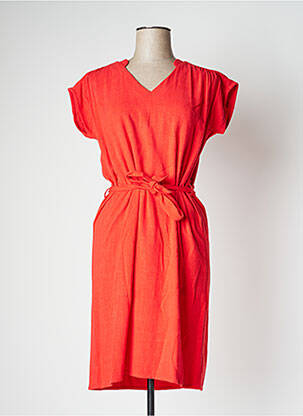 Robe mi-longue manches courtes manches courtes rouge LE PETIT BAIGNEUR femme