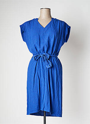 Robe mi-longue manches courtes manches courtes bleu LE PETIT BAIGNEUR femme