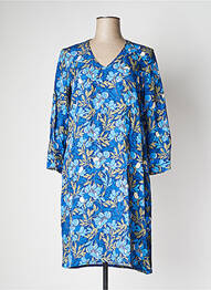 Robe mi-longue coupe fluide manches 3/4 bleu LE PETIT BAIGNEUR femme