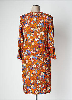 Robe mi-longue manches longues manches longues marron LE PETIT BAIGNEUR femme