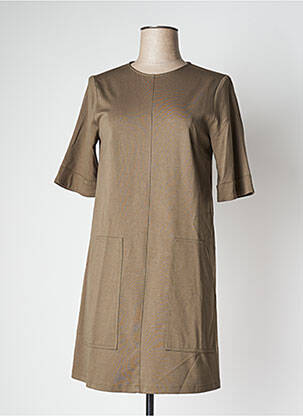 Robe courte fermeture zippée au dos manches courtes vert IMPERIAL femme
