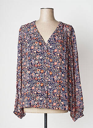 Blouse légère et transparente manches longues bleu MISE AU GREEN femme