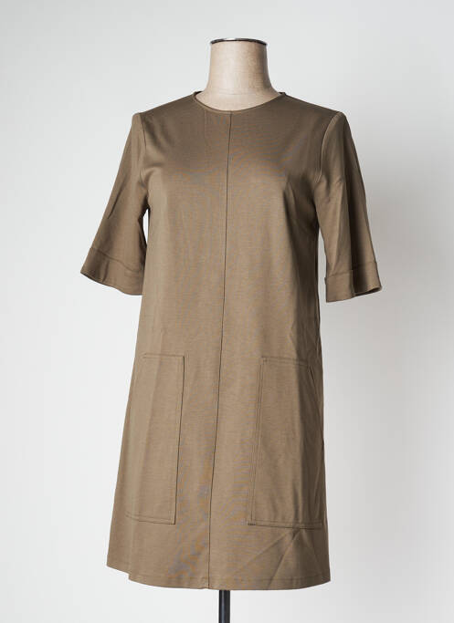 Robe courte fermeture zippée au dos manches courtes vert IMPERIAL femme