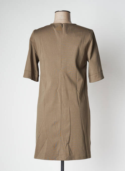 Robe courte fermeture zippée au dos manches courtes vert IMPERIAL femme