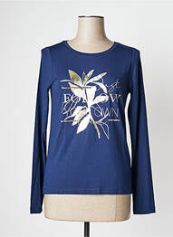 Top tissage jersey manches longues bleu MISE AU GREEN femme