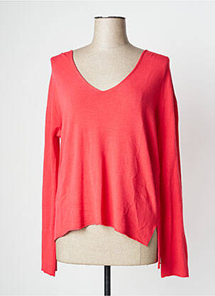 Pull col v manches longues rose IMPERIAL femme
