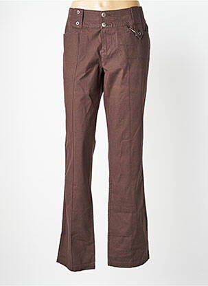 Pantalon droit tissage popeline taille basse marron MAT DE MISAINE femme