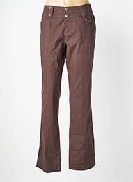 Pantalon droit tissage popeline taille basse marron MAT DE MISAINE femme