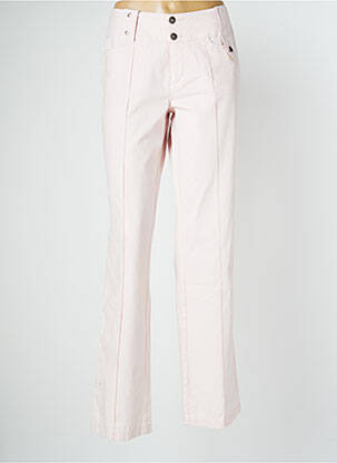 Pantalon droit tissage popeline taille basse rose MAT DE MISAINE femme