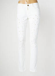 Jeans coupe slim taille basse taille basse blanc MISSIMINI femme