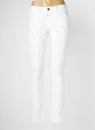 Jeans coupe slim taille basse taille basse blanc MISSIMINI femme