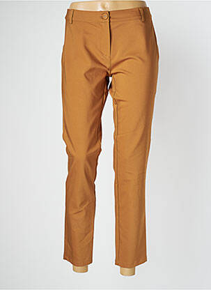 Pantalon 7/8 coupe chino taille normale marron SEE THE MOON femme