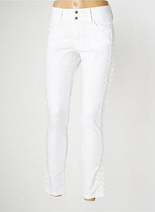 Jeans coupe slim stretch taille normale blanc MISSIMINI femme