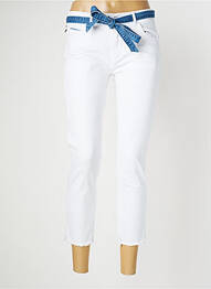 Pantacourt stretch taille normale blanc KALISSON femme