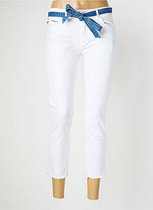 Pantacourt stretch taille normale blanc KALISSON femme