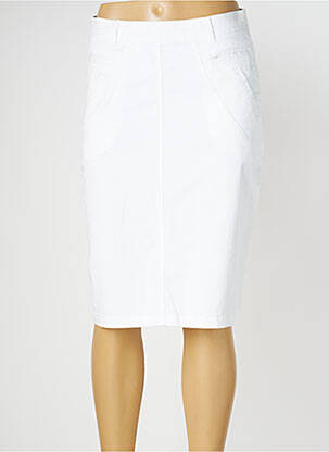 Jupe mi-longue stretch blanc SAINT JAMES femme