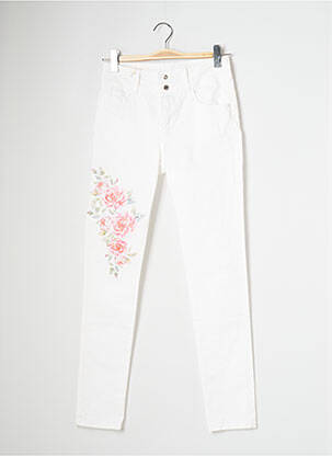 Pantalon slim tissage popeline taille normale blanc MISSIMINI femme