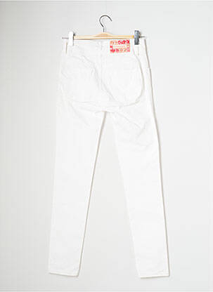 Pantalon slim tissage popeline taille normale blanc MISSIMINI femme