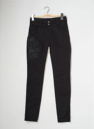 Pantalon slim tissage popeline taille normale noir MISSIMINI femme