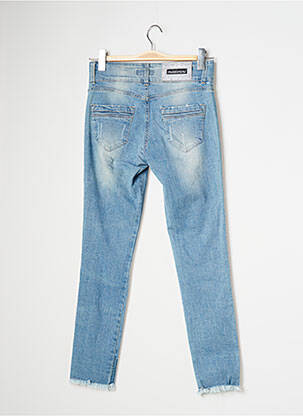 Jeans coupe slim effet usé délavé taille normale bleu MISSIMINI femme