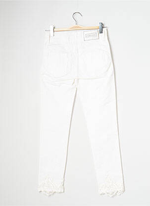 Pantalon slim tissage popeline taille haute beige MISSIMINI femme